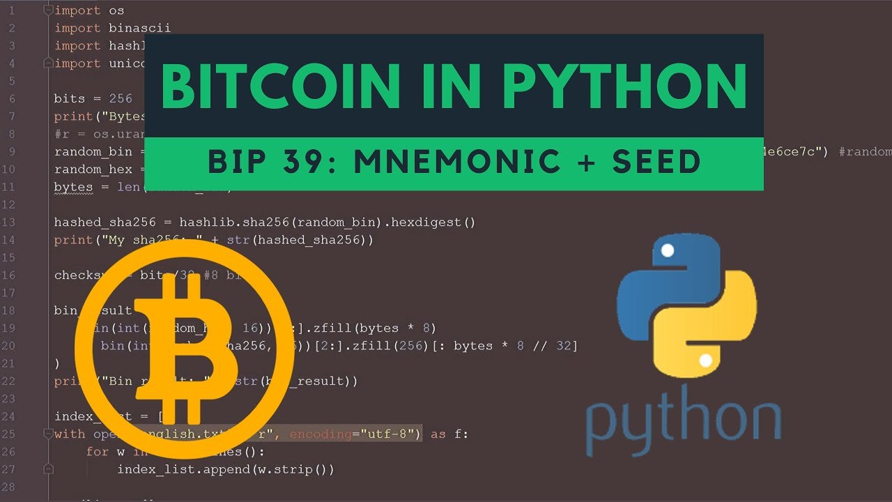 BIP39 basics: generating mnemonic and seed from entropy (bitcoin python)