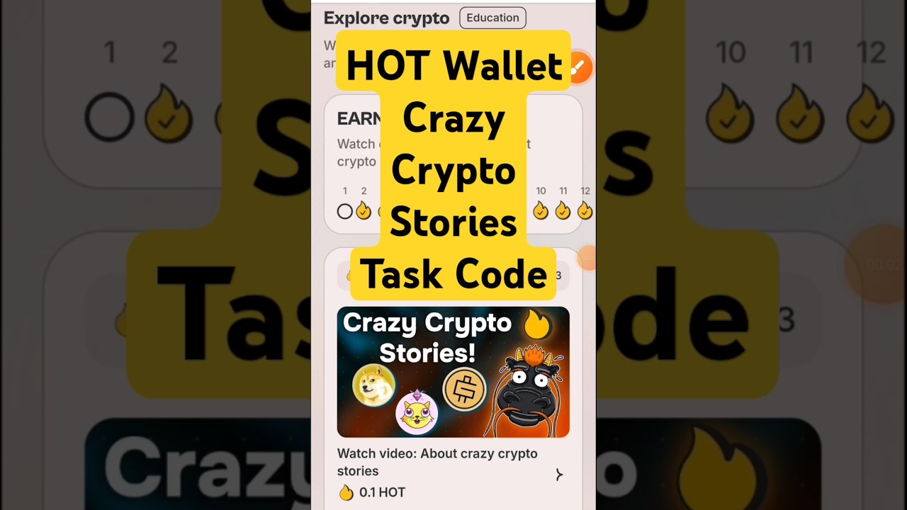 Hot wallet | Crazy Crypto Stories Task Seed phrase | Explore Crypto | Hot protocol Code today #fyp